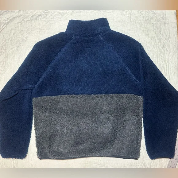 Todd Snyder Navy and Charcoal Fleece Pullover / Jacket - Picture 6 of 7